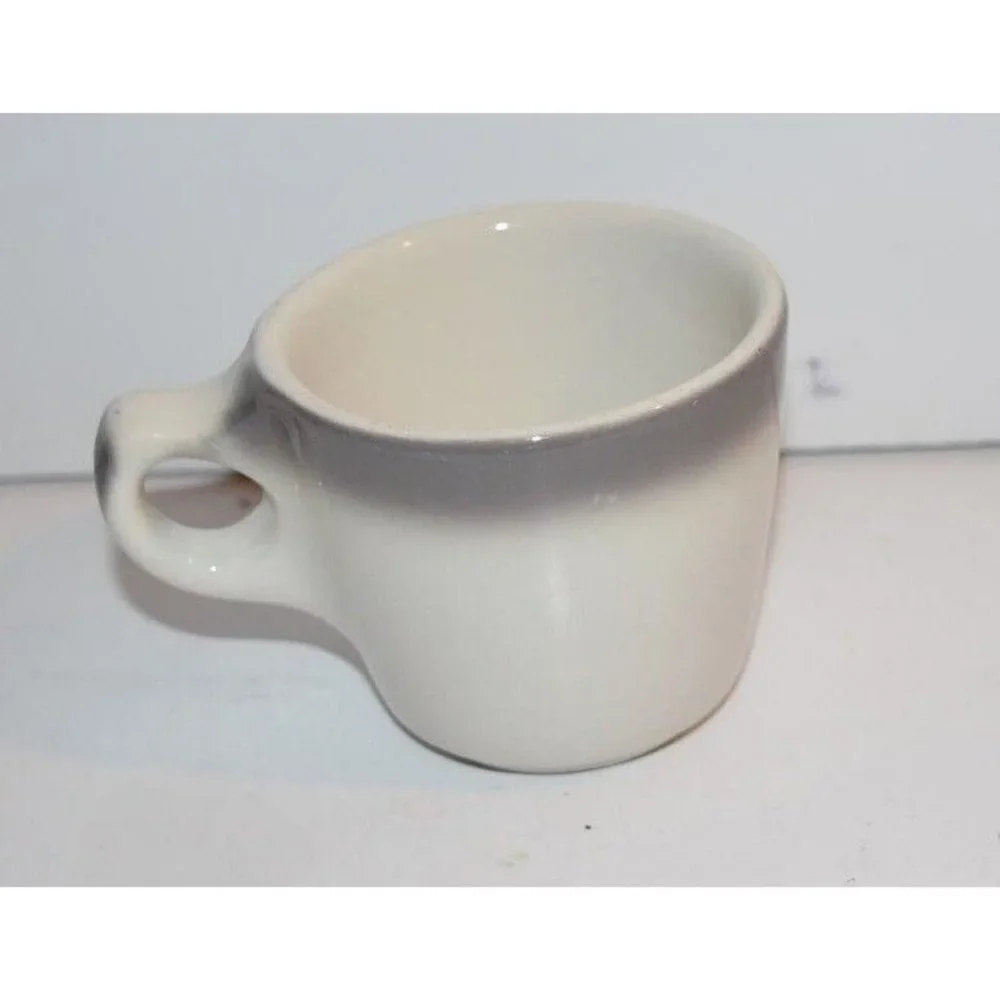 Buffalo China USA Gray Band Air Brush Restaurant Ware Coffee Cup‎ Vintage